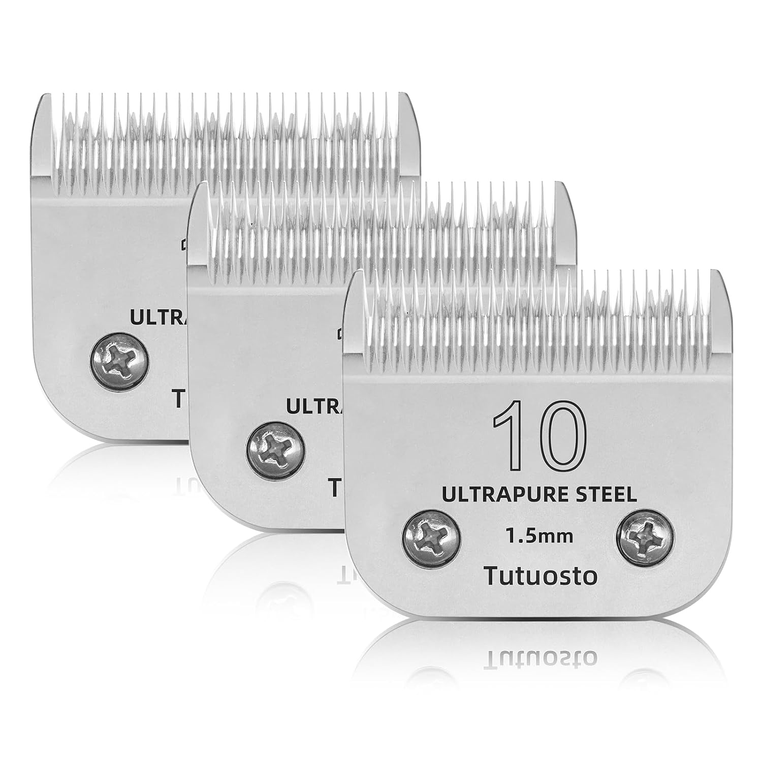 3 Pack 10 Clipper Blade Compatible with Andis, Wahl and Oster Dog Clippers