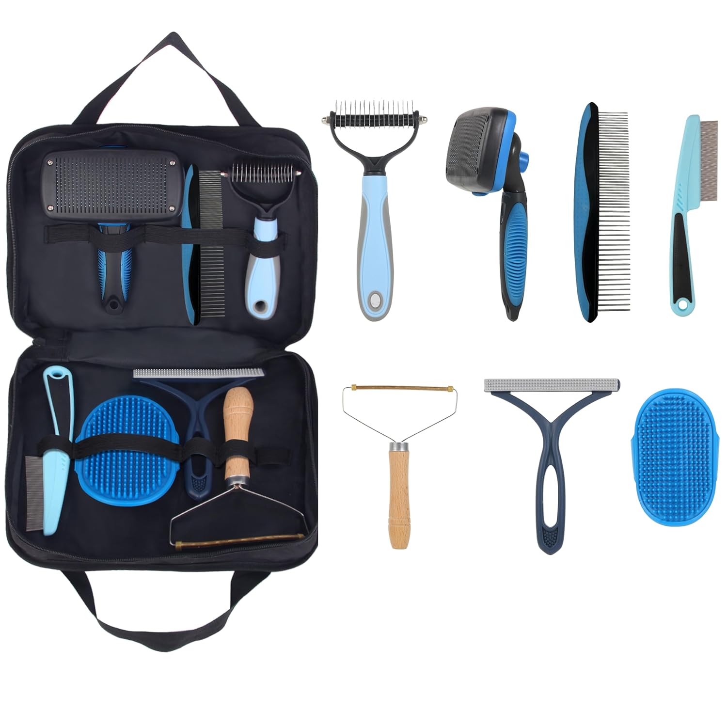 7 in 1 Pet Deshedding Brush Set, Pet Brush Set for Dog and Cat, Dog Grooming Brush Kit