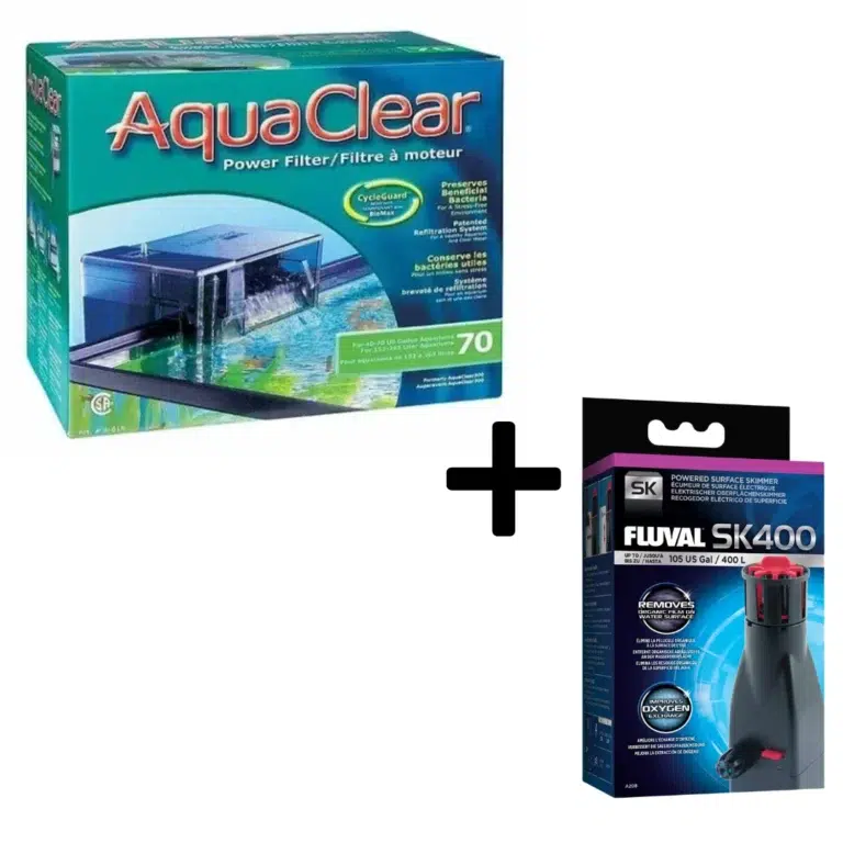 AquaClear 70 Power Filter and Fluval SK400 Surface Skimmer Combo