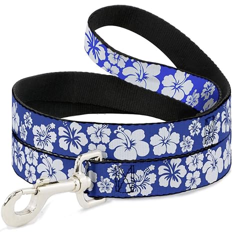 Buckle-Down DL-6FT-W30890 Hibiscus BlueWhite Dog Leash, 6, Dog Accessories, Pet Supplies