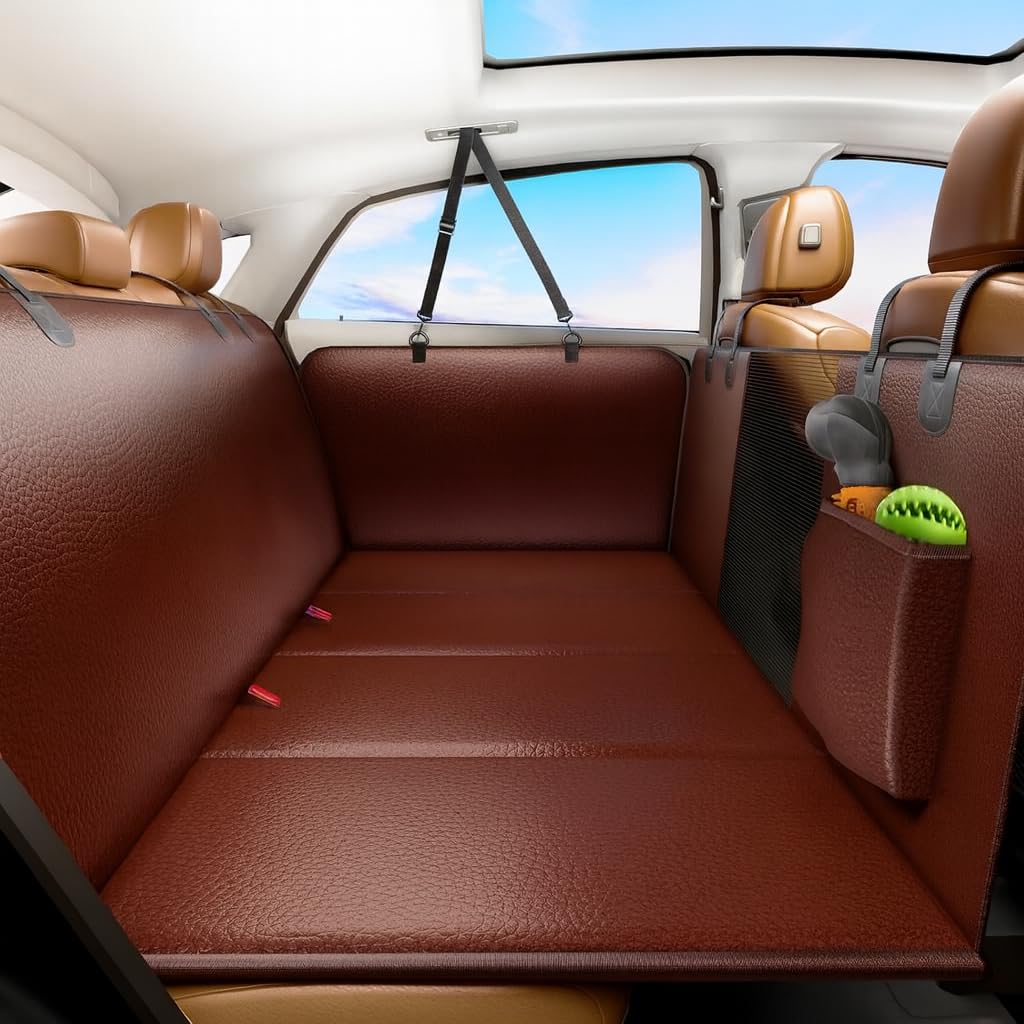 Dog Car Seat Extender with Hard Bottom and Mesh Window