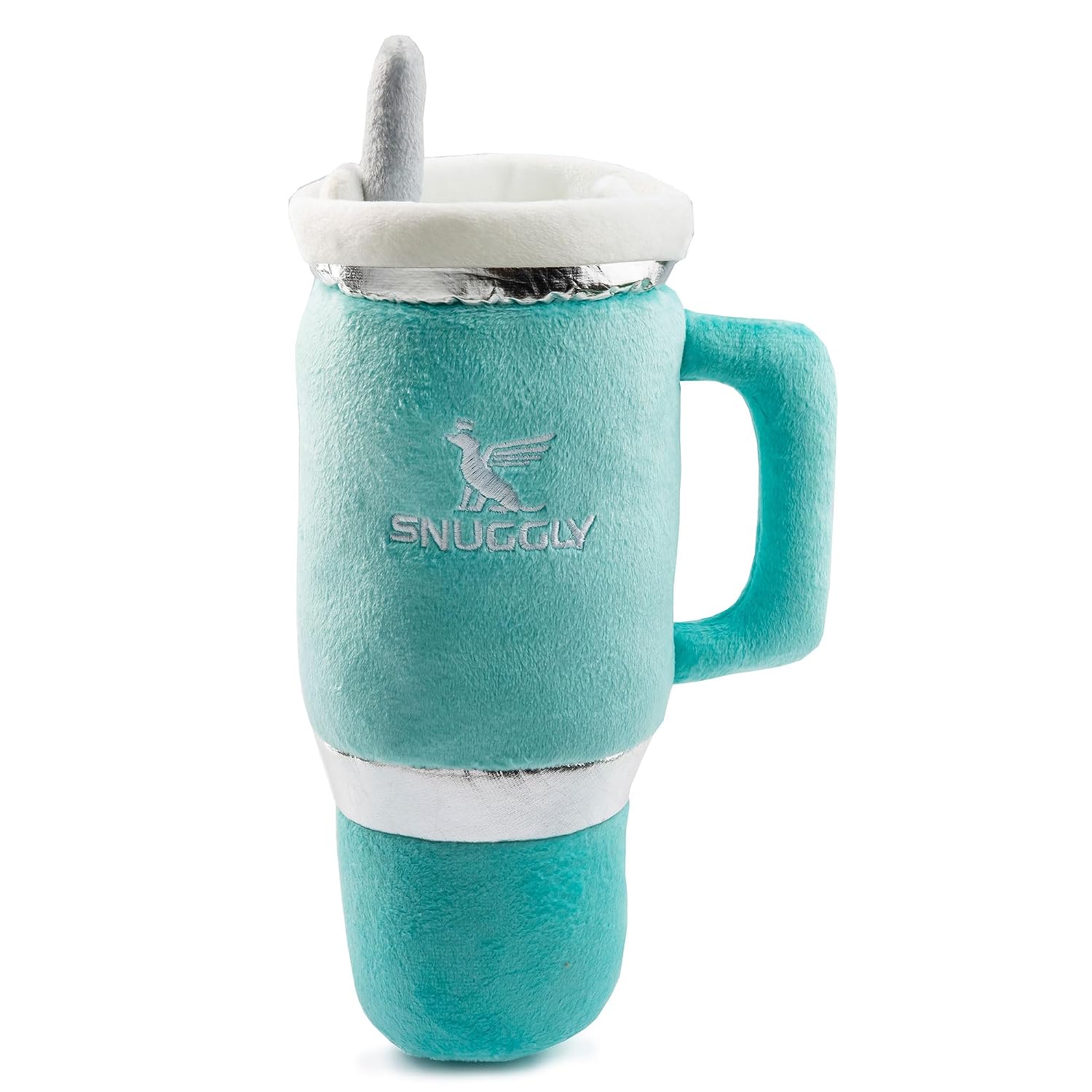 Haute Diggity Dog Snuggly Cup - Teal, Designer Shoes & Accessories Collection, Plush Designer Dog Toys with Interactive Squeaker, Machine-Washable & Safe Materials for All Breeds, One Size