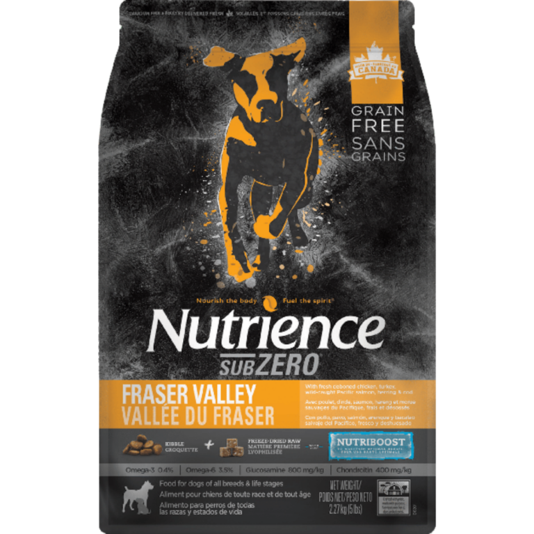 Nutrience Grain Free Subzero for Dogs – Fraser Valley – 4 Packs (20 lbs)