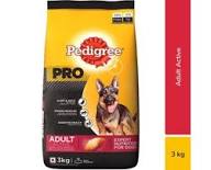 Pedigree PRO Expert Nutrition Active Adult Dry Dog Food, 3 kg Pack