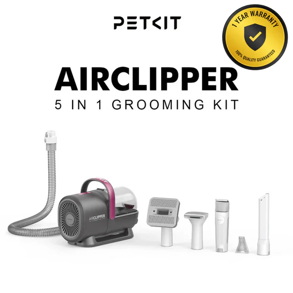 Petkit Professional 5 in 1 Grooming & Hair Vaccum Kit for Dogs and Cats (Grey) 1.5L