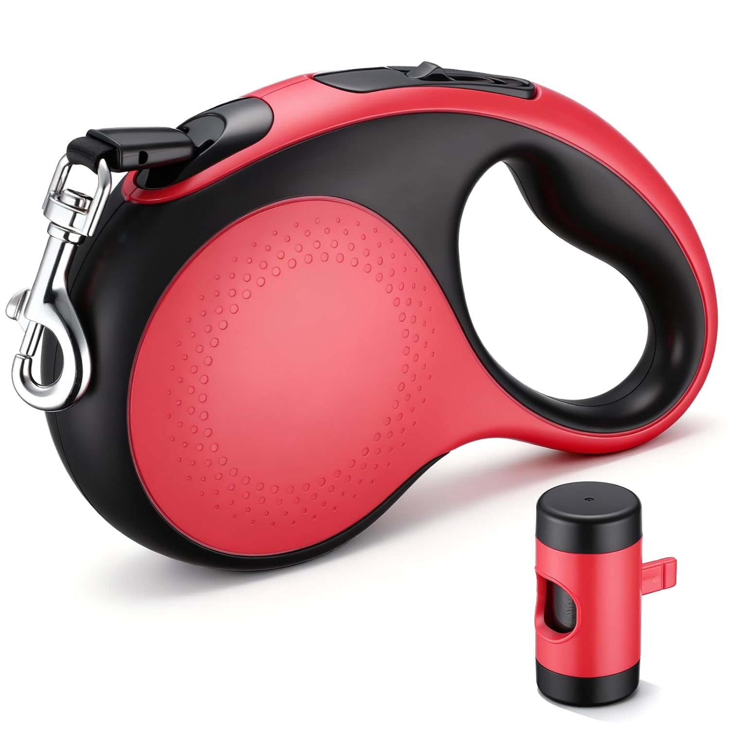 Segarty 16 Ft Retractable Leash with Waste Bag Dispenser, Dog Leash Anti-Slip Handle 360°Tangle-Free Retraction for Medium Pets up to 66 lbs, Dogs Walking Accessories with One-Handed Brake Pause Lock